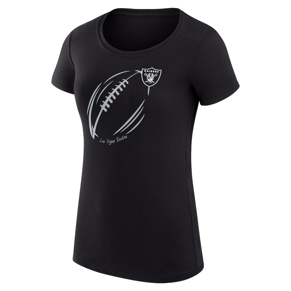 NFL Las Vegas Raiders G-III 4Her by Carl Banks Women's Super-Slim Fit Lightweight Subtle Football T-Shirt