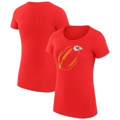 NFL Kansas City Chiefs G-III 4Her by Carl Banks Women's Super-Slim Fit Lightweight Subtle Football T-Shirt