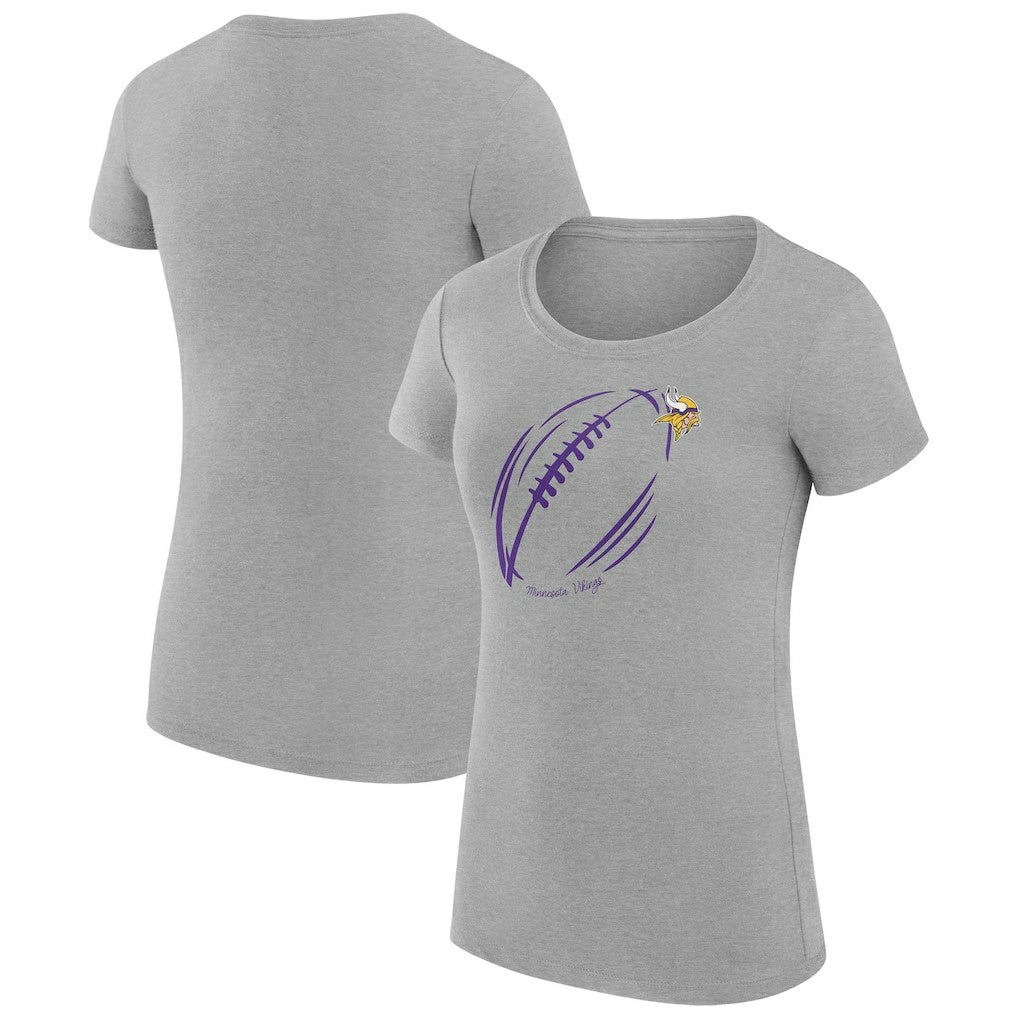 NFL Minnesota Vikings G-III 4Her by Carl Banks Women's Super-Slim Fit Lightweight Subtle Football T-Shirt