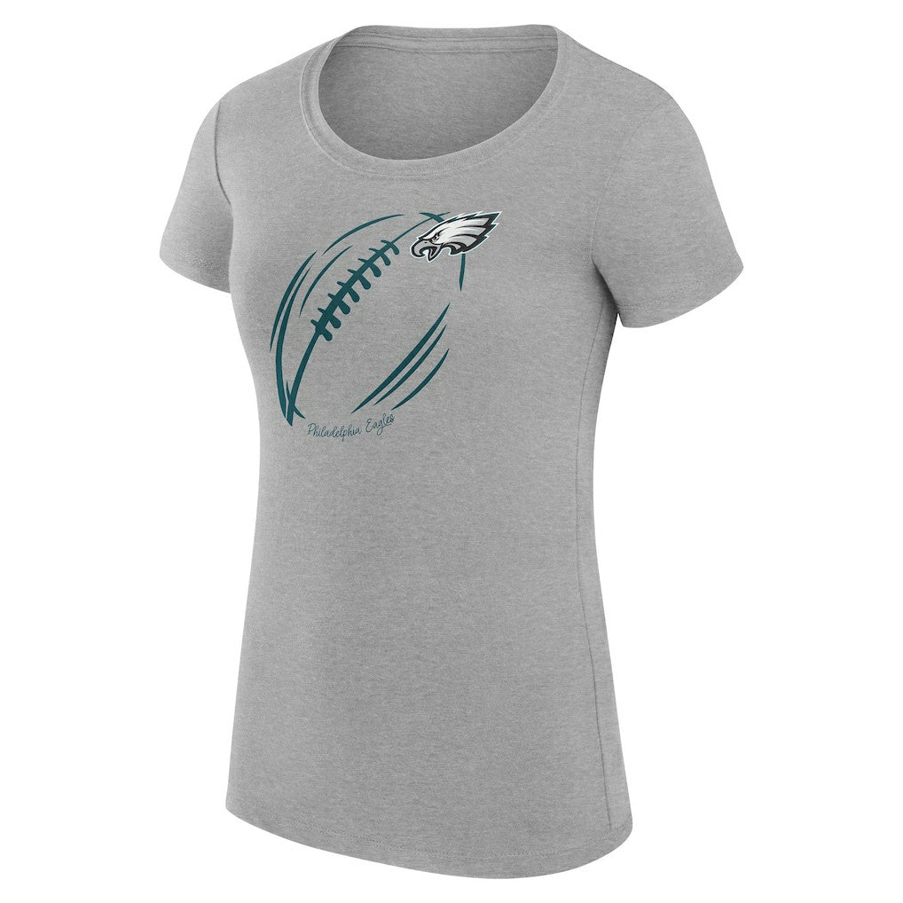 NFL Philadelphia Eagles G-III 4Her by Carl Banks Women's Super-Slim Fit Lightweight Subtle Football T-Shirt