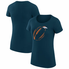 NFL Denver Broncos G-III 4Her by Carl Banks Women's Super-Slim Fit Lightweight Subtle Football T-Shirt