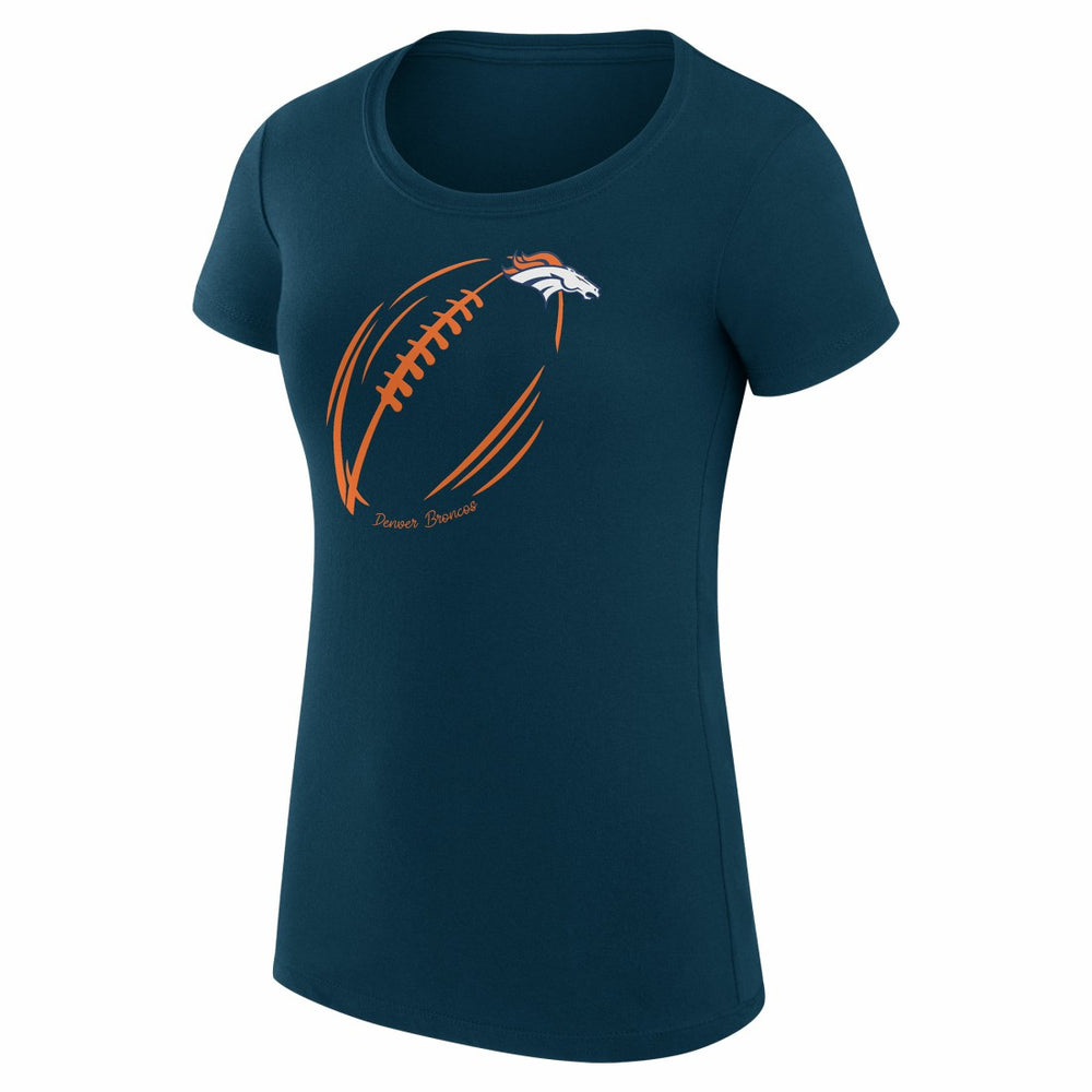 NFL Denver Broncos G-III 4Her by Carl Banks Women's Super-Slim Fit Lightweight Subtle Football T-Shirt
