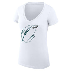 NFL Philadelphia Eagles G-III 4Her by Carl Banks Women's Super-Slim Fit Lightweight Subtle Football V-Neck T-Shirt