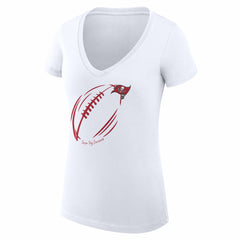 NFL Tampa Bay Buccaneers G-III 4Her by Carl Banks Women's Super-Slim Fit Lightweight Subtle Football V-Neck T-Shirt