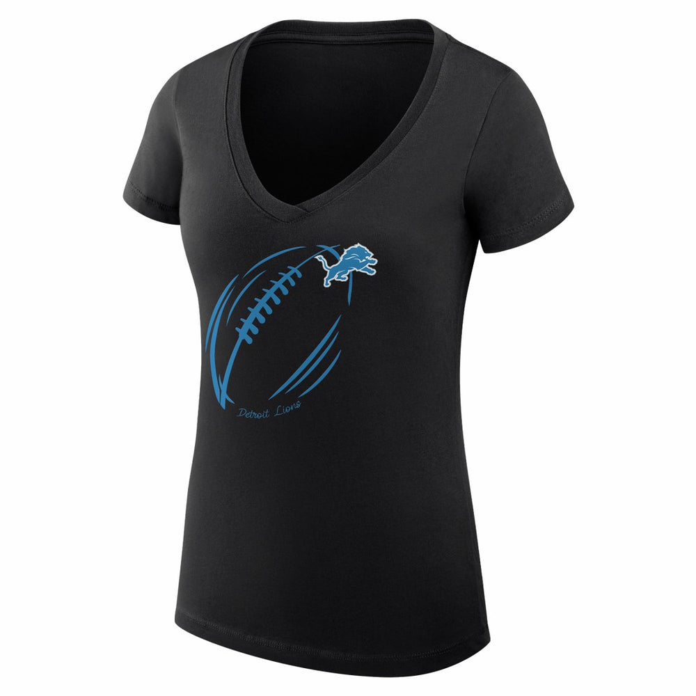 NFL Detroit Lions G-III 4Her by Carl Banks Women's Super-Slim Fit Lightweight Subtle Football V-Neck T-Shirt