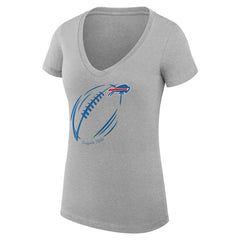 NFL Buffalo Bills G-III 4Her by Carl Banks Women's Super-Slim Fit Lightweight Subtle Football V-Neck T-Shirt