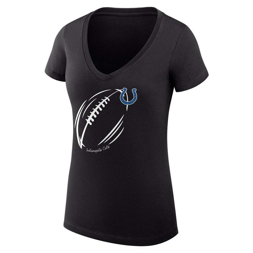 NFL Indianapolis Colts G-III 4Her by Carl Banks Women's Super-Slim Fit Lightweight Subtle Football V-Neck T-Shirt