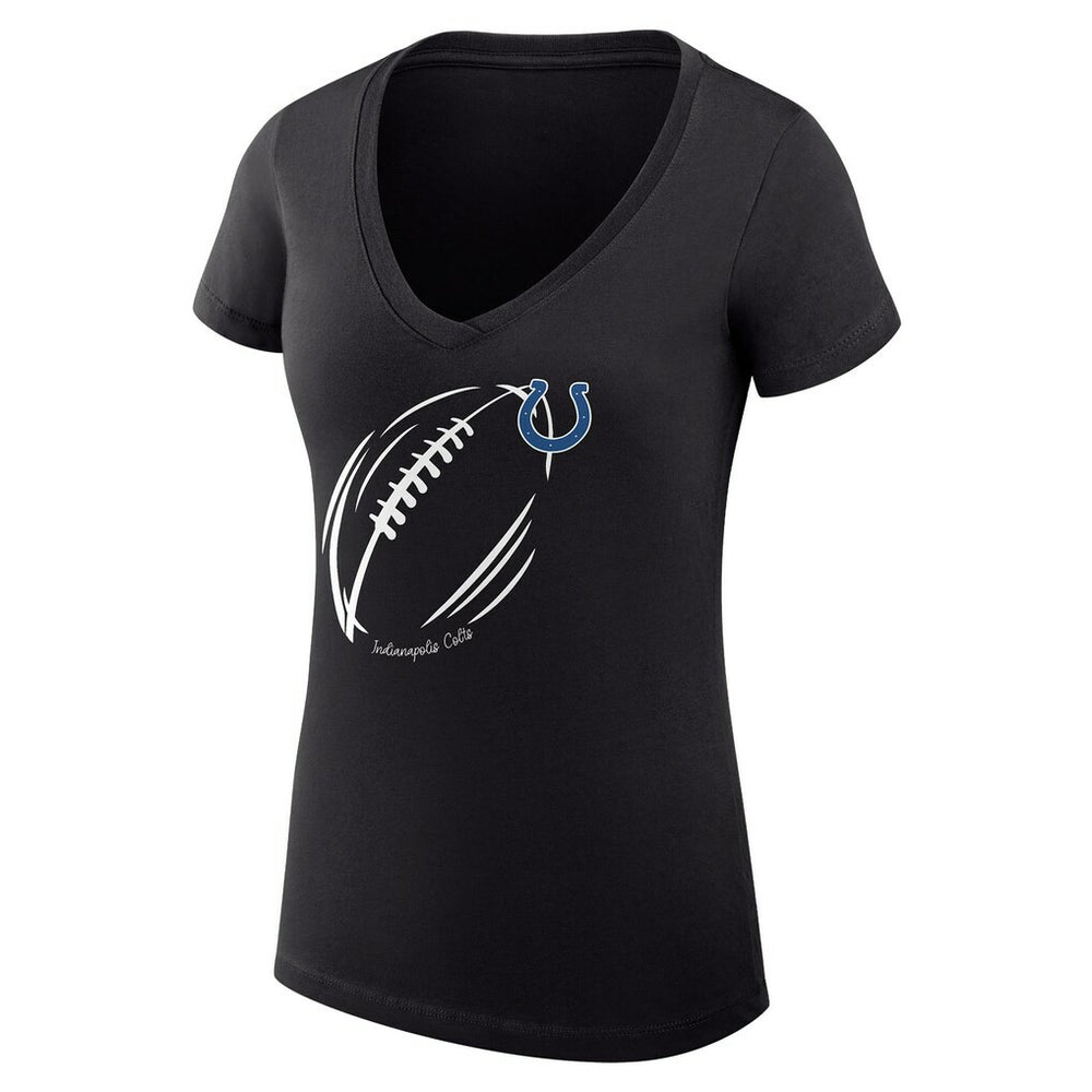 NFL Indianapolis Colts G-III 4Her by Carl Banks Women's Super-Slim Fit Lightweight Subtle Football V-Neck T-Shirt
