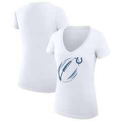 NFL Indianapolis Colts G-III 4Her by Carl Banks Women's Super-Slim Fit Lightweight Subtle Football V-Neck T-Shirt