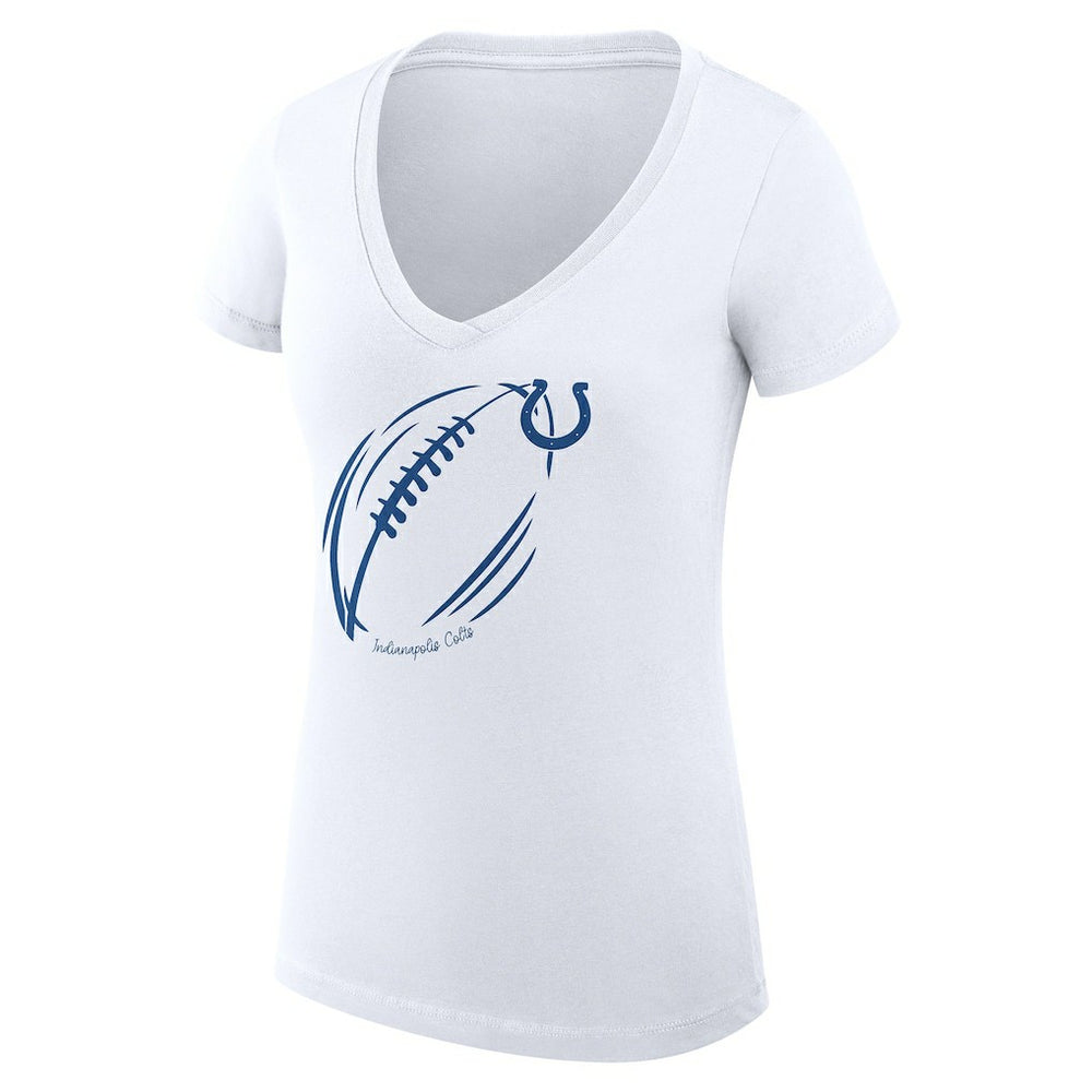 NFL Indianapolis Colts G-III 4Her by Carl Banks Women's Super-Slim Fit Lightweight Subtle Football V-Neck T-Shirt