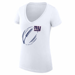 NFL New York Giants G-III 4Her by Carl Banks Women's Super-Slim Fit Lightweight Subtle Football V-Neck T-Shirt