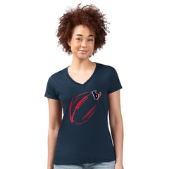 NFL Houston Texans G-III 4Her by Carl Banks Women's Super-Slim Fit Lightweight Subtle Football V-Neck T-Shirt