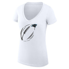 NFL Carolina Panthers G-III 4Her by Carl Banks Women's Super-Slim Fit Lightweight Subtle Football V-Neck T-Shirt