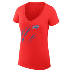 NFL Buffalo Bills G-III 4Her by Carl Banks Women's Super-Slim Fit Lightweight Subtle Football V-Neck T-Shirt