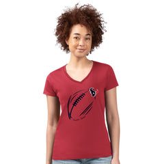 NFL Houston Texans G-III 4Her by Carl Banks Women's Super-Slim Fit Lightweight Subtle Football V-Neck T-Shirt
