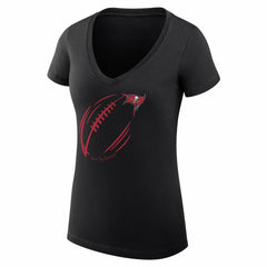 NFL Tampa Bay Buccaneers G-III 4Her by Carl Banks Women's Super-Slim Fit Lightweight Subtle Football V-Neck T-Shirt