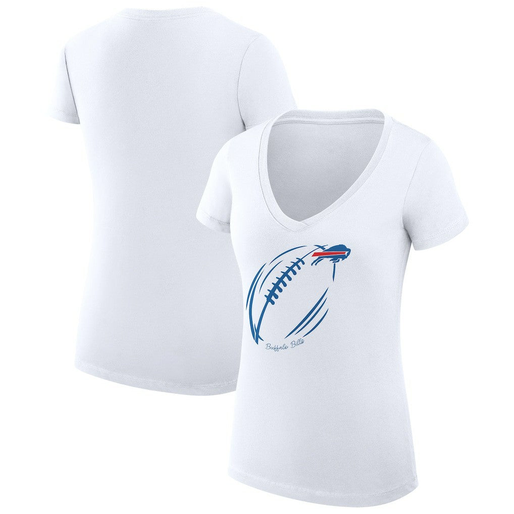 NFL Buffalo Bills G-III 4Her by Carl Banks Women's Super-Slim Fit Lightweight Subtle Football V-Neck T-Shirt