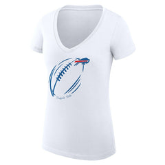 NFL Buffalo Bills G-III 4Her by Carl Banks Women's Super-Slim Fit Lightweight Subtle Football V-Neck T-Shirt