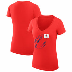 NFL New York Giants G-III 4Her by Carl Banks Women's Super-Slim Fit Lightweight Subtle Football V-Neck T-Shirt