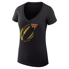 NFL Washington Commanders G-III 4Her by Carl Banks Women's Super-Slim Fit Lightweight Subtle Football V-Neck T-Shirt