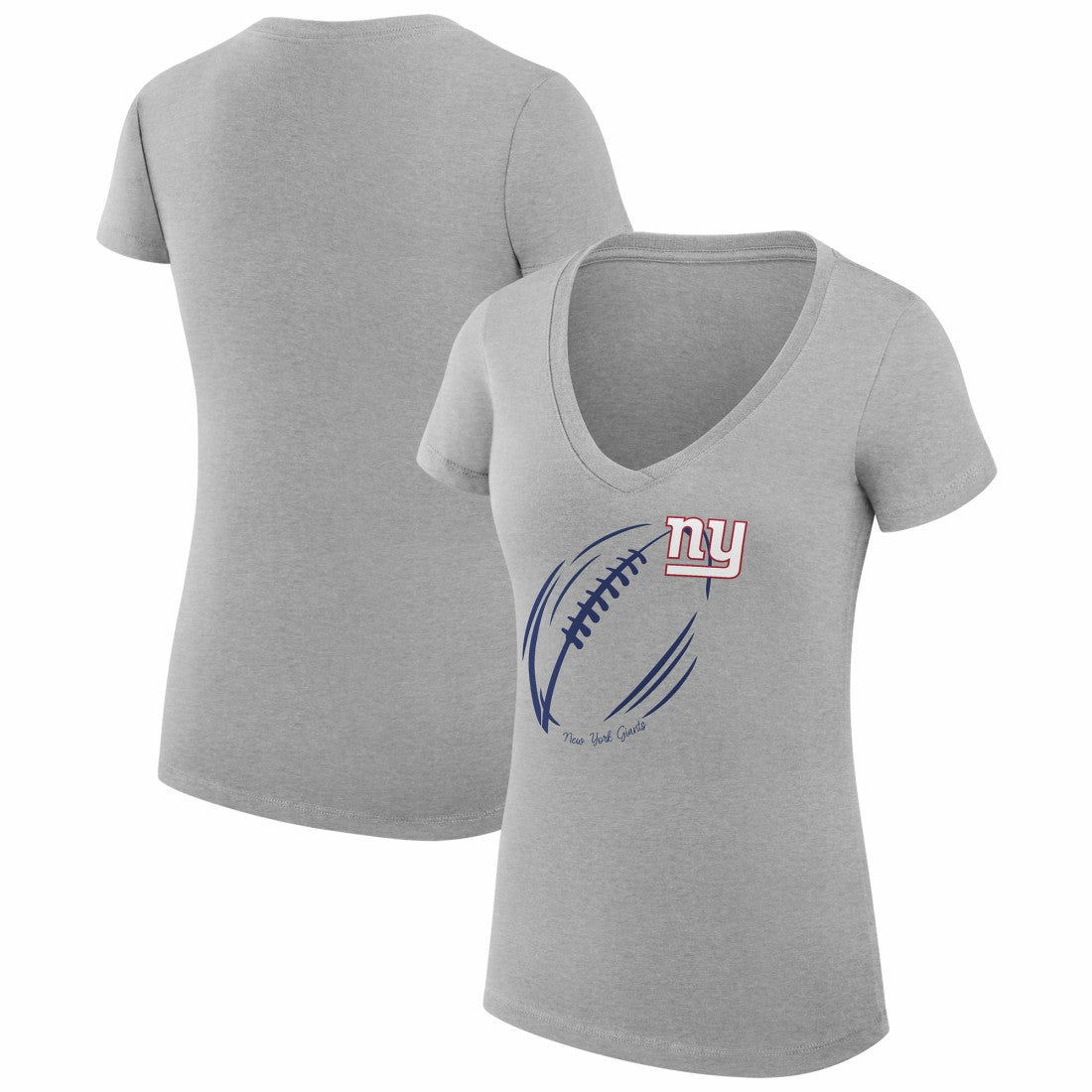 NFL New York Giants G-III 4Her by Carl Banks Women's Super-Slim Fit Lightweight Subtle Football V-Neck T-Shirt