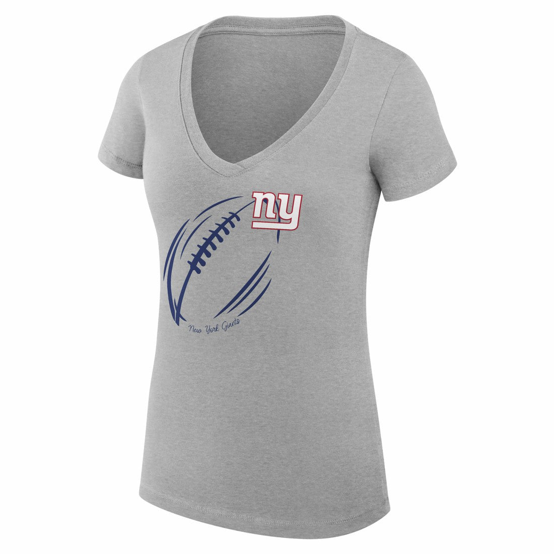 NFL New York Giants G-III 4Her by Carl Banks Women's Super-Slim Fit Lightweight Subtle Football V-Neck T-Shirt