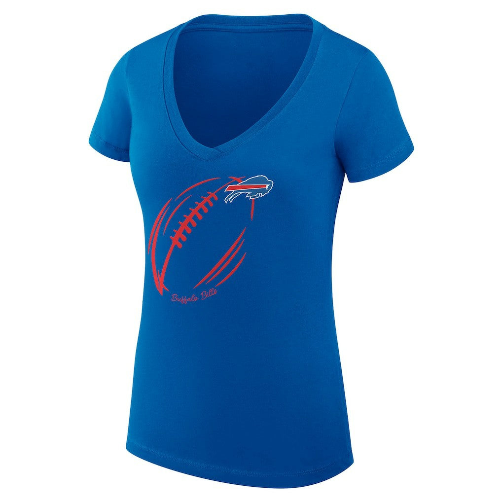 NFL Buffalo Bills G-III 4Her by Carl Banks Women's Super-Slim Fit Lightweight Subtle Football V-Neck T-Shirt
