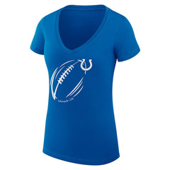 NFL Indianapolis Colts G-III 4Her by Carl Banks Women's Super-Slim Fit Lightweight Subtle Football V-Neck T-Shirt