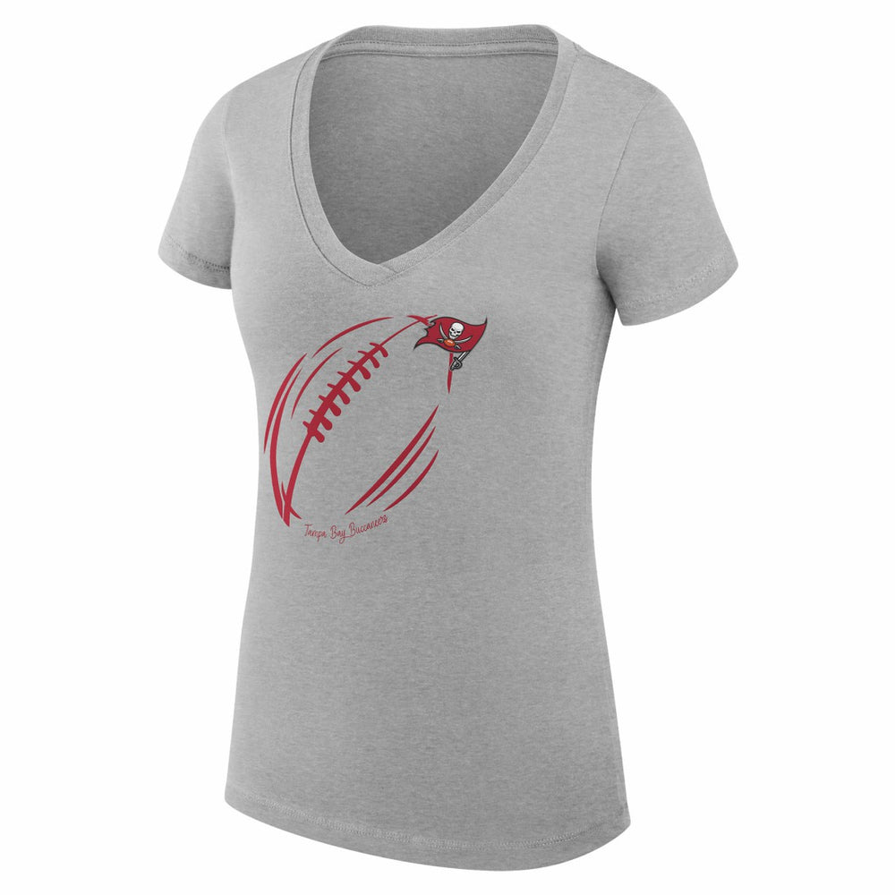 NFL Tampa Bay Buccaneers G-III 4Her by Carl Banks Women's Super-Slim Fit Lightweight Subtle Football V-Neck T-Shirt