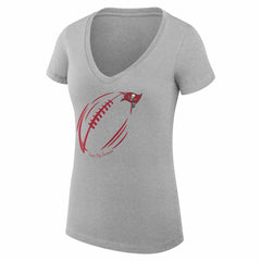 NFL Tampa Bay Buccaneers G-III 4Her by Carl Banks Women's Super-Slim Fit Lightweight Subtle Football V-Neck T-Shirt