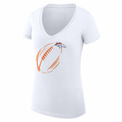 NFL Denver Broncos G-III 4Her by Carl Banks Women's Super-Slim Fit Lightweight Subtle Football V-Neck T-Shirt