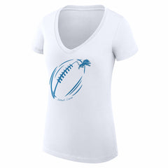 NFL Detroit Lions G-III 4Her by Carl Banks Women's Super-Slim Fit Lightweight Subtle Football V-Neck T-Shirt
