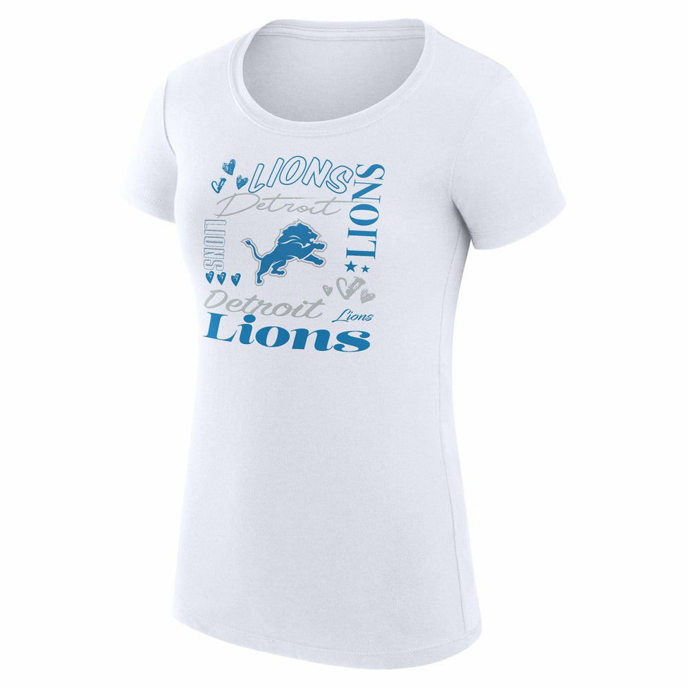 NFL Detroit Lions G-III 4Her by Carl Banks Women's Super-Slim Fit Lightweight Collage Team T-Shirt