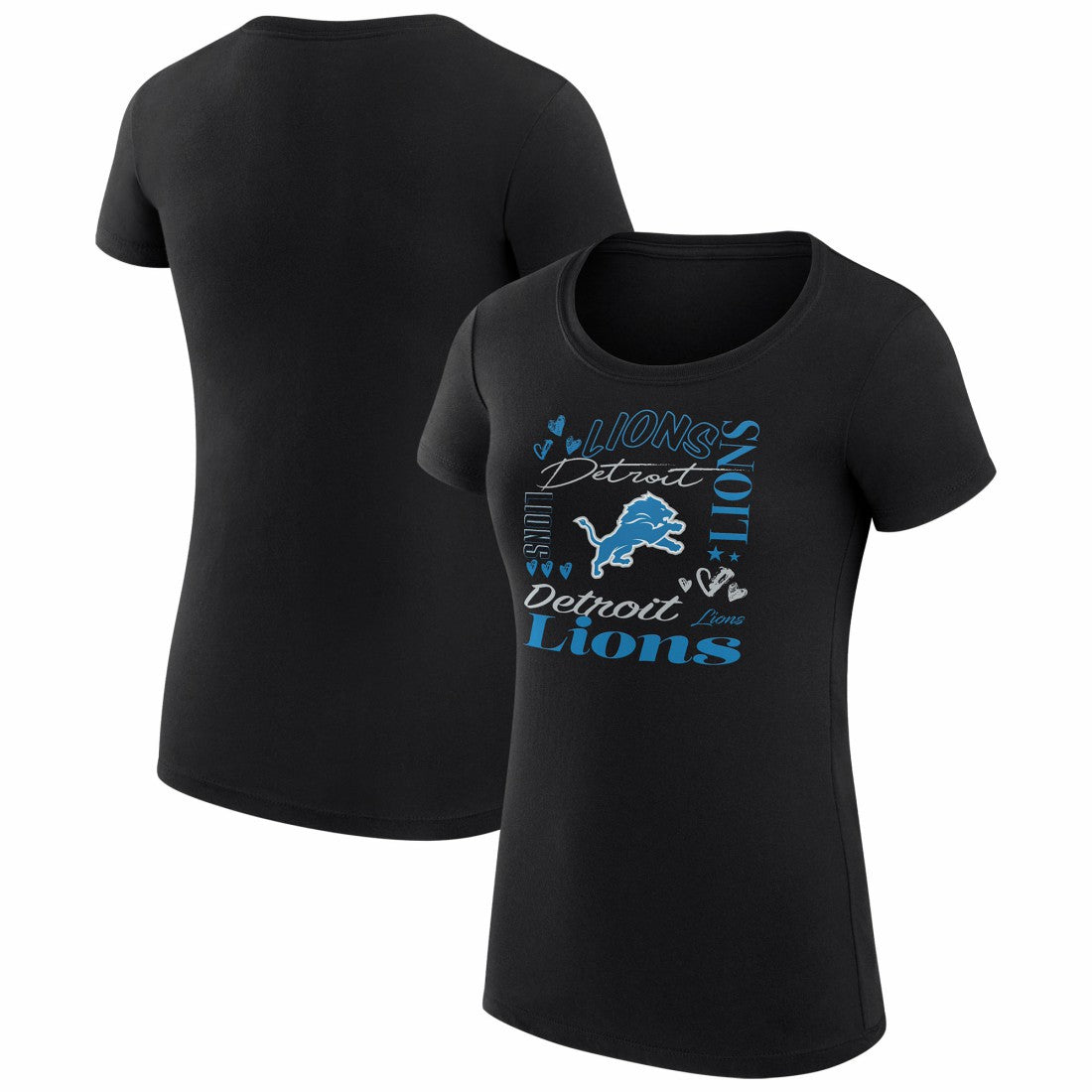 NFL Detroit Lions G-III 4Her by Carl Banks Women's Super-Slim Fit Lightweight Collage Team T-Shirt