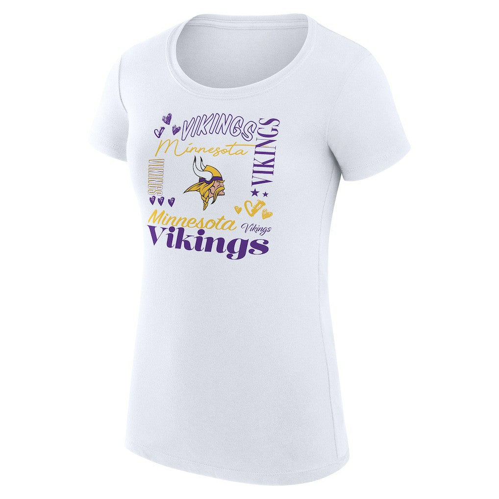 NFL Minnesota Vikings G-III 4Her by Carl Banks Women's Super-Slim Fit Lightweight Collage Team T-Shirt