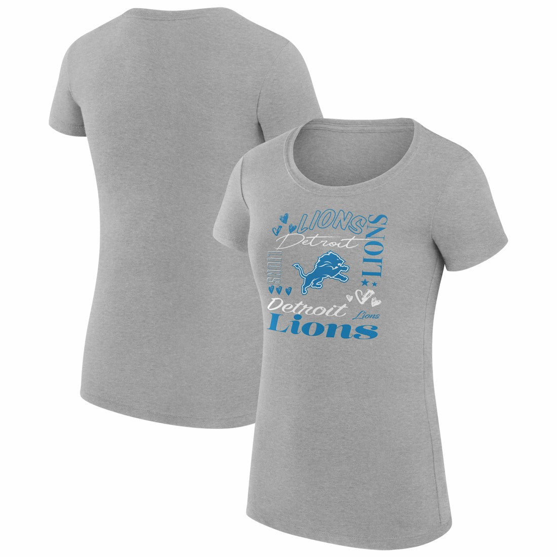 NFL Detroit Lions G-III 4Her by Carl Banks Women's Super-Slim Fit Lightweight Collage Team T-Shirt
