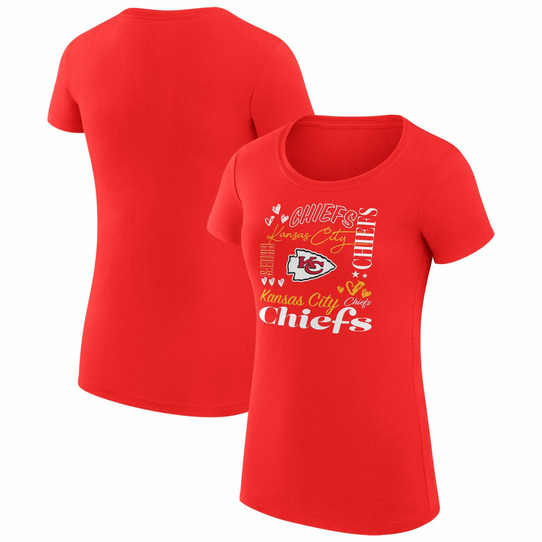 NFL Kansas City Chiefs G-III 4Her by Carl Banks Women's Super-Slim Fit Lightweight Collage Team T-Shirt
