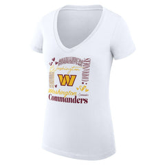 NFL Washington Commanders G-III 4Her by Carl Banks Women's Super-Slim Fit Lightweight Collage Team V-Neck T-Shirt