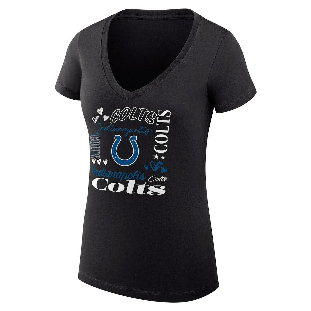 NFL Indianapolis Colts G-III 4Her by Carl Banks Women's Super-Slim Fit Lightweight Collage Team V-Neck T-Shirt