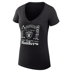 NFL Las Vegas Raiders G-III 4Her by Carl Banks Women's Super-Slim Fit Lightweight Collage Team V-Neck T-Shirt