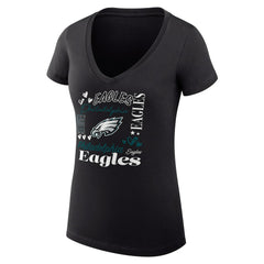 NFL Philadelphia Eagles G-III 4Her by Carl Banks Women's Super-Slim Fit Lightweight Collage Team V-Neck T-Shirt