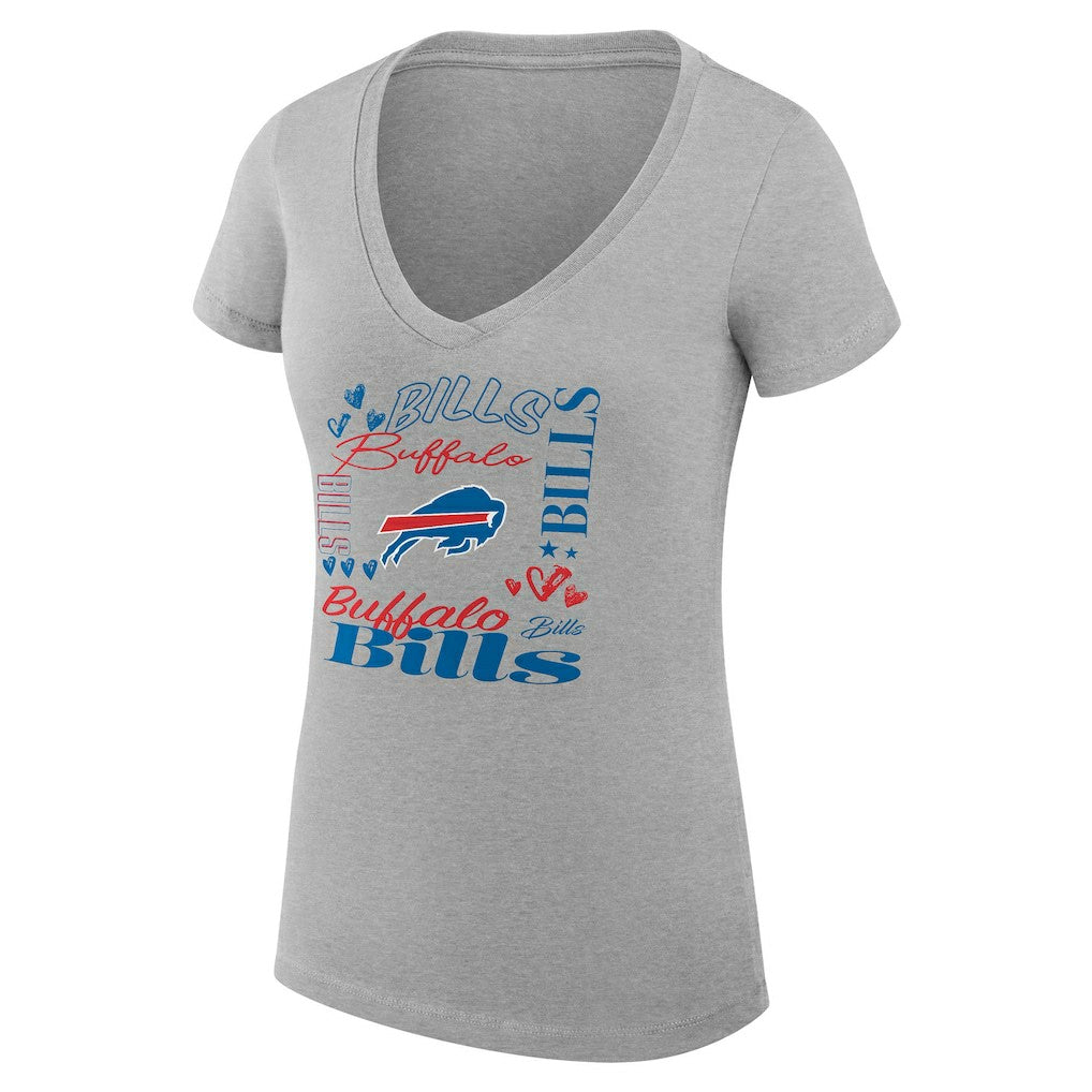 NFL Buffalo Bills G-III 4Her by Carl Banks Women's Super-Slim Fit Lightweight Collage Team V-Neck T-Shirt