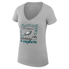 NFL Philadelphia Eagles G-III 4Her by Carl Banks Women's Super-Slim Fit Lightweight Collage Team V-Neck T-Shirt