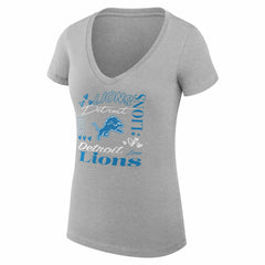 NFL Detroit Lions G-III 4Her by Carl Banks Women's Super-Slim Fit Lightweight Collage Team V-Neck T-Shirt