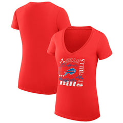 NFL Buffalo Bills G-III 4Her by Carl Banks Women's Super-Slim Fit Lightweight Collage Team V-Neck T-Shirt