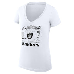 NFL Las Vegas Raiders G-III 4Her by Carl Banks Women's Super-Slim Fit Lightweight Collage Team V-Neck T-Shirt