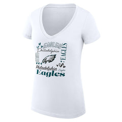NFL Philadelphia Eagles G-III 4Her by Carl Banks Women's Super-Slim Fit Lightweight Collage Team V-Neck T-Shirt