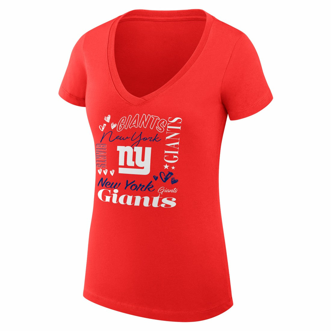 NFL New York Giants G-III 4Her by Carl Banks Women's Super-Slim Fit Lightweight Collage Team V-Neck T-Shirt