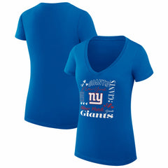 NFL New York Giants G-III 4Her by Carl Banks Women's Super-Slim Fit Lightweight Collage Team V-Neck T-Shirt