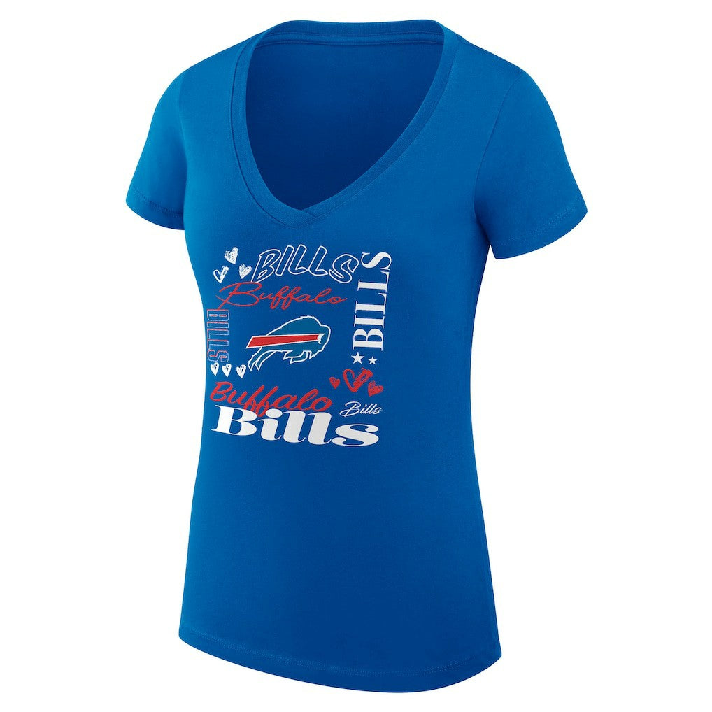 NFL Buffalo Bills G-III 4Her by Carl Banks Women's Super-Slim Fit Lightweight Collage Team V-Neck T-Shirt